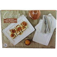 Over and Back Celebrations Set of 3 Platters White