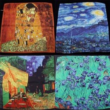 Van Gogh Painting Scarves Square Silk Neckerchief Scarf Women Accessories 1pc S