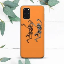 Halloween Funny Skeletons Orange Case For Samsung Note 20 S20 S21 S22 S23 S24 FE