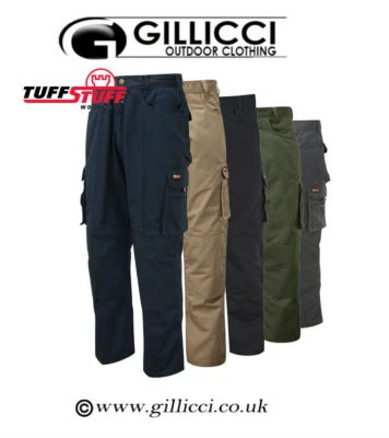 Mens Tuff Stuff Pro Heavy Duty Work Workwear Cargo Trousers Knee Pad Pockets