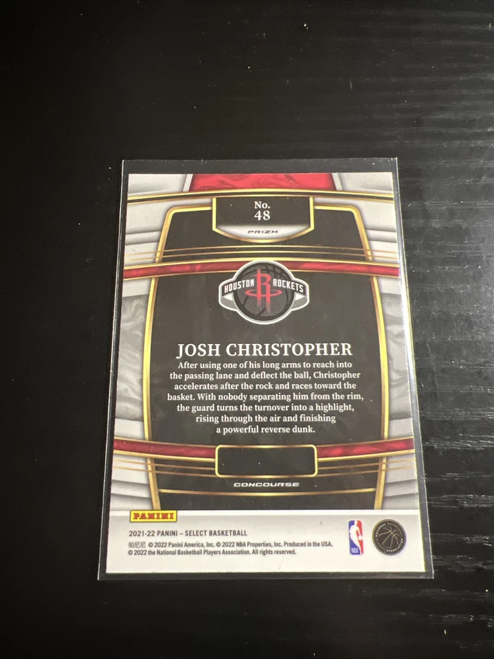 Josh Christopher 2021-22 Select Green White Purple Prizm RC Hawks #48 - MINT - Image 2 of 2