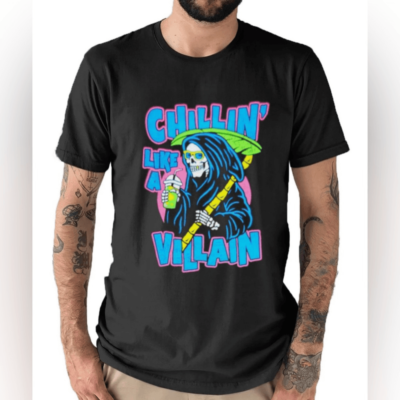 NWOT Unisex Black Graphic Tee Shirt Grim Reaper Chillin Like a Villain-  Size 3XL | eBay