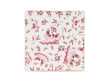Richard Ginori 1735 - Piatto Quadrato Medio 26,5cm Oro di Doccia Magenta Ginori