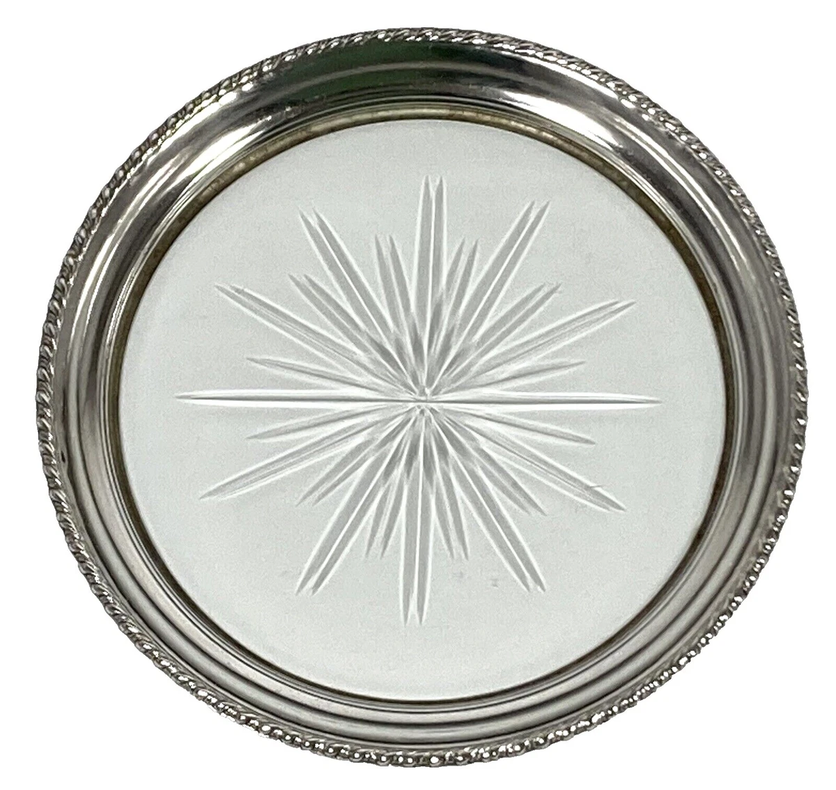 FRANK M. WHITING】 【純銀/ガラス】コースター 5個組 FRANK M