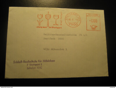 STUTTGART 1979 To Gutersloh Get Out Get Off In Stuttgart Meter Mail Cancel Cover