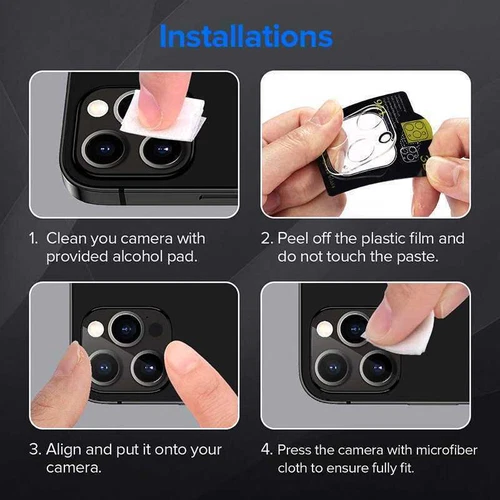 Protector de lente de cámara de vidrio templado transparente para iPhone 13 Pro Max/13 PRO/13 - Imagen 8 de 9