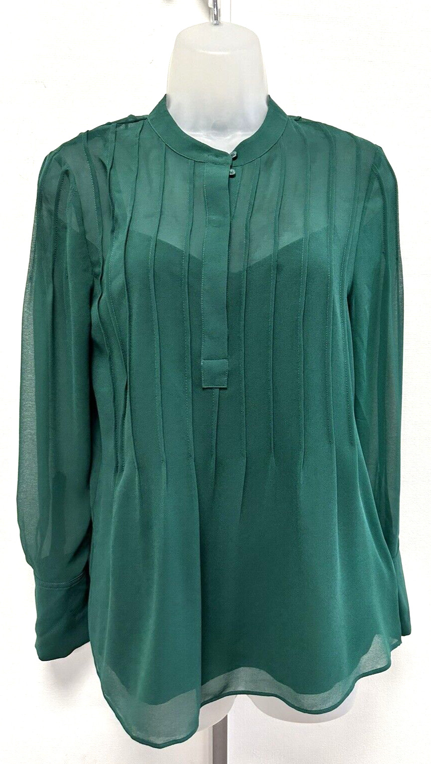 NEW! M&S Autograph Marks & Spencer UK6 forest green chiffon blouse and camisole