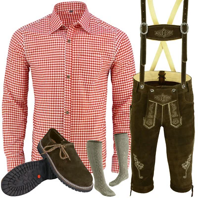 Trachtenset Trachten Set Herren Trachtenlederhose 5 Teiliges Trachten Set LE02 - Bild 1 von 4