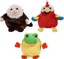 Plush Stuffed Animal Parrot Frog MonkeyToy 3 in 1 Reversible Cuddly Soft Pets