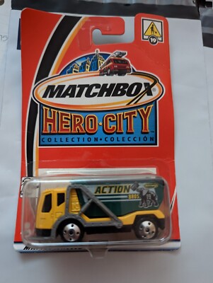 Matchbox Hero City Collection #19 Action Bros. Trash Garbage Truck Green/Yellow