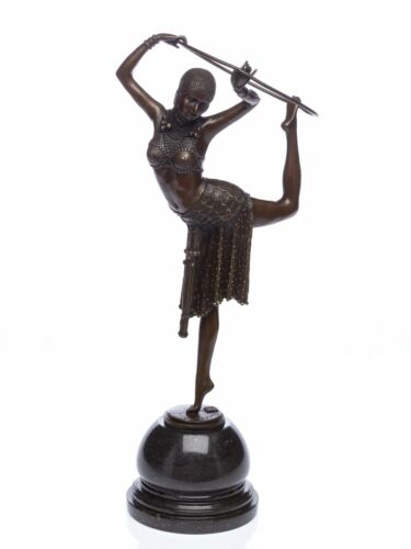 Bronce bailarín escultura con el anillo Artdeco figura de bronce 54cm  - Afbeelding 1 van 10