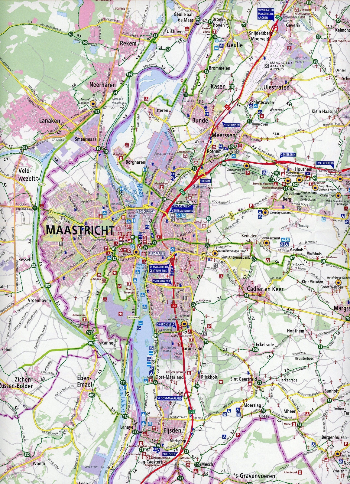Thumbnail - Limburg Zuid (sittard/maastricht/kerkrade) 1:66 000 | (land-)karte