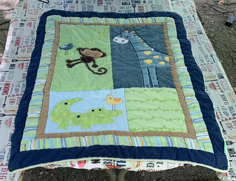 Tiddliwinks Baby Comforter/Quilt Zoo/Jungle Theme 32.5 X 40 - Image 3 of 4
