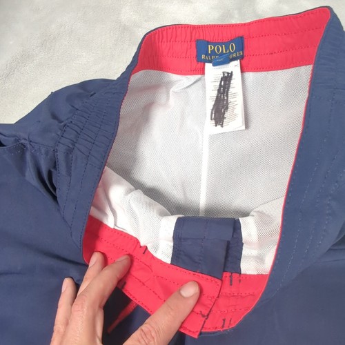 Polo Ralph Lauren Swimwear Boys Large Blue Mesh Lined Lace-Up Shorts Big Pony - Picture 4 of 11