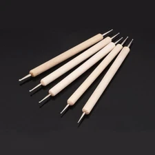 5Pcs Leather Craft Tool Modeling Point Stylus Spoon Ball Embossing Carving Tools