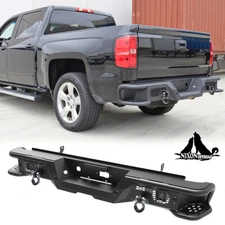 Black Steel Rear Bumper For 2007 2008 2009-2018 Chevy Chevrolet Silverado 1500
