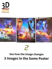 Avatar-Jake Sully,Neytiri -3D Poster 3DLenticular Effect-3 Images In One