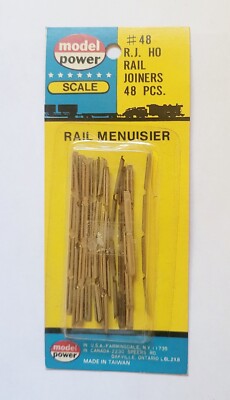 Model Power #48 RJ HO Rail Joiners Rail Menuisier New Old Stock Free Shipping