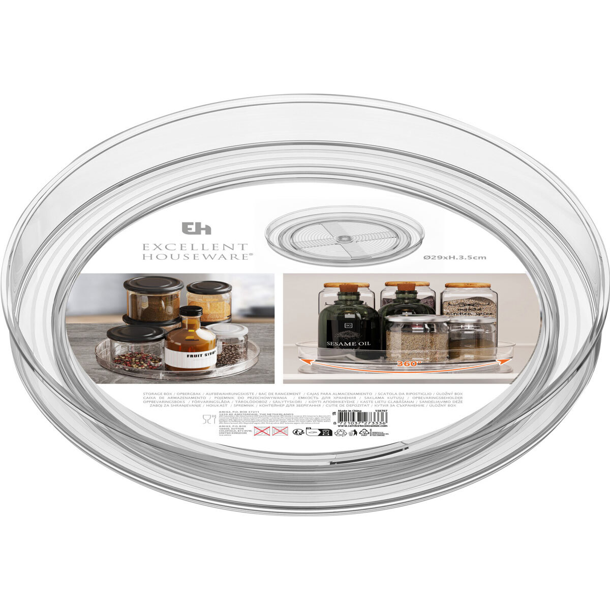 Lazy Susan Turntable Organiser Cupboard Kitchen Spice Rack Fridge Storage