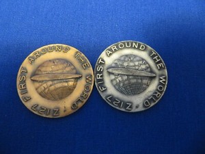 2 Coin Set Graf Zeppelin LZ 127 1929 Around The World AU Lot
