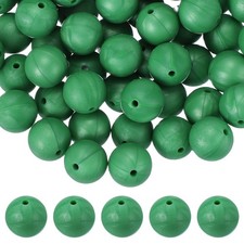 60 Pcs Silicone Beads, 15mm Bulk Beads for Keychain Making, Dark Green