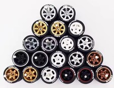1/64 Scale Wheels  Rubber Tires 10 Sets Real Riders fits Hot Wheels Mixed Lot