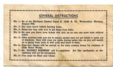 General Instructions Boy Scout Trip to the Ball Park Detroit Michigan 1950's