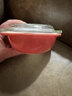 Vintage Pyrex HTF 8 oz ounce Flamingo Pink Refrigerator Dish 080 With Lid 980