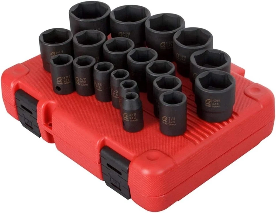 Sunex 2640 19-Piece 1/2" Drive Impact Socket Set SAE Cr-Mo Steel Heavy Duty Case - Image 3 of 3