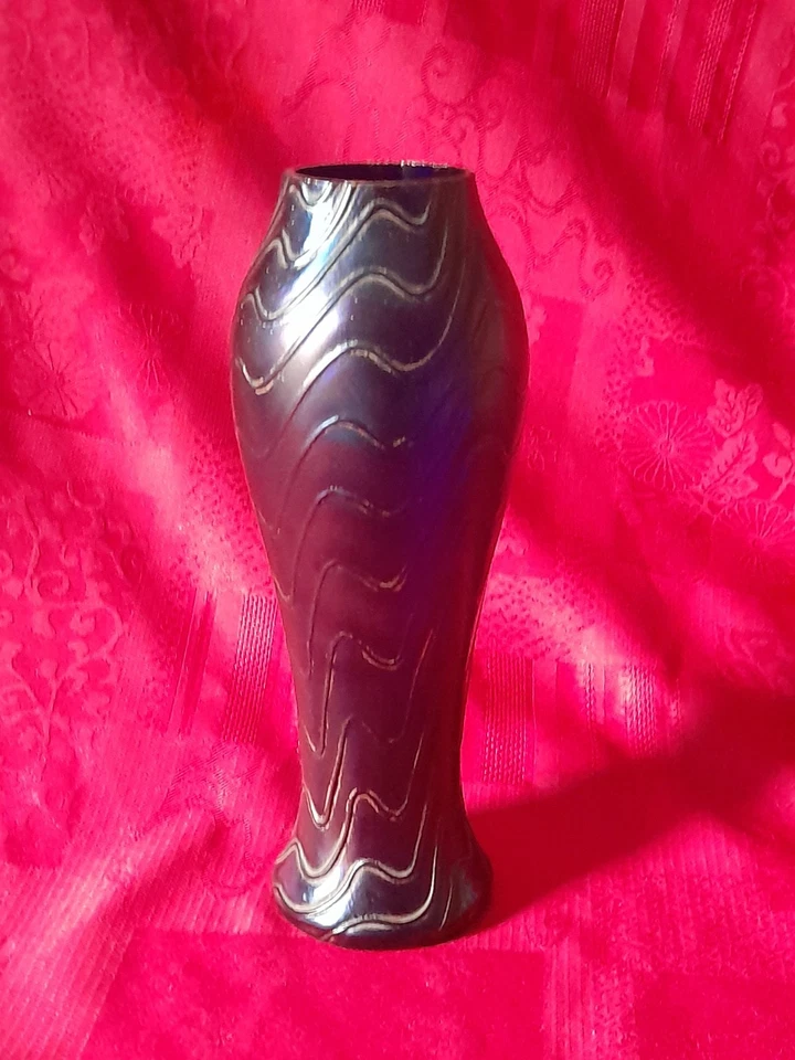 ancien vase en verre irisé Pallme konig autriche époque art nouveau 1900 - Photo 4/4