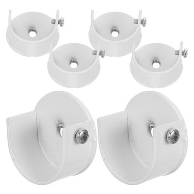 6pcs Closet Rod Bracket: U-Shaped Wardrobe Pole Support Socket - 1.1'' Diameter