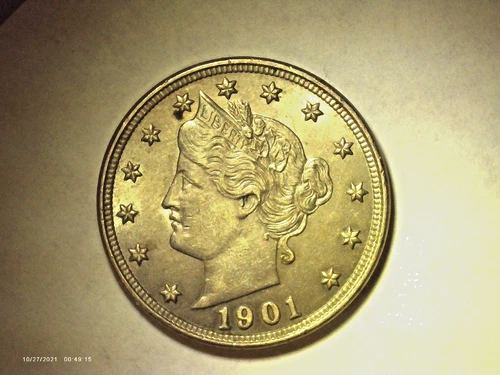 Photo of a 1901-P Liberty Nickel from an eBay sale