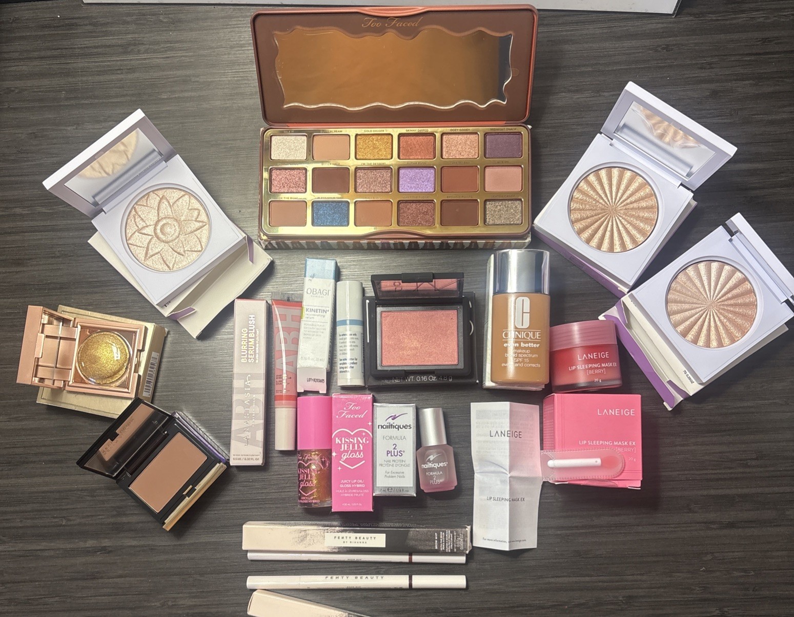 Makeup Bundle Lot: Too-Faced Nars Clinique Anastasia Fenty Beauty Kevyn Aucoin++