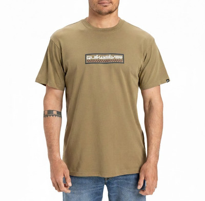 QUIKSILVER HERREN T-SHIRT. NEU SONNENDOLCH KHAKI BAUMWOLLE KURZARM OBERTEIL TEE S25