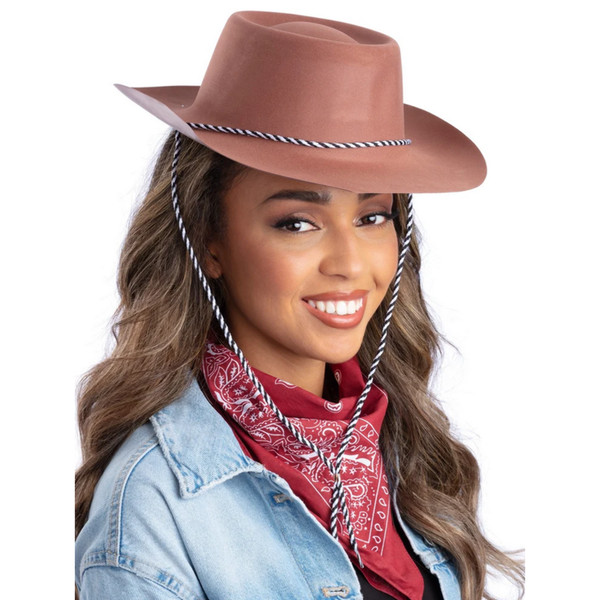 Brauner Cowboy Hut Herren Damen Wild West Cowboys KostüM ZubehöR-image