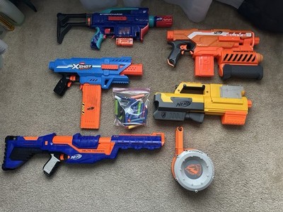 Lot Of 5 Nerf Blasters Motorized Stromcharge X Shot Tested
