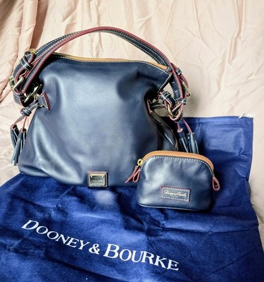 Dooney & Bourke Teagan Shoulder Bag & Coin Purse Midnight Navy Blue Leather