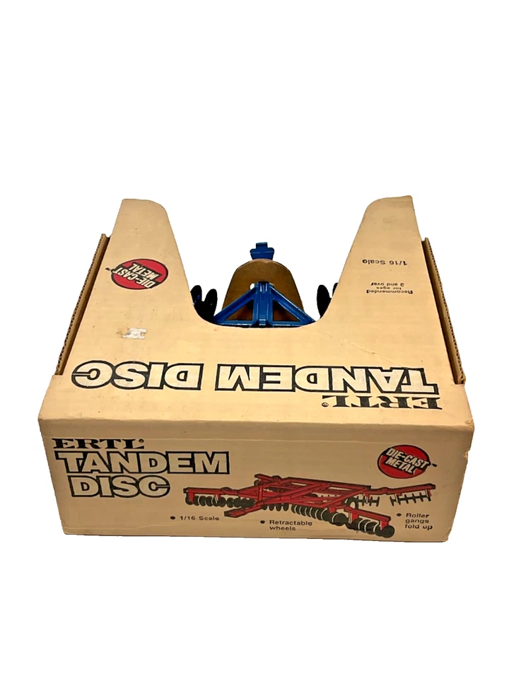 De colección, ERTL 1984, disco tándem, azul, #824, escala 1/16, hecho en Estados Unidos, sin usar, en caja Foto 3 de 4