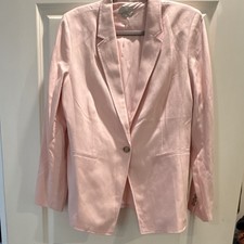 LOFT Pink Notch Lapel Single-Breasted Blazer One-Button Women's Size 14
