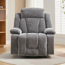 Electric Rise Recliner Grey Fabric Massage Heating Armchair Lift Assist Chair