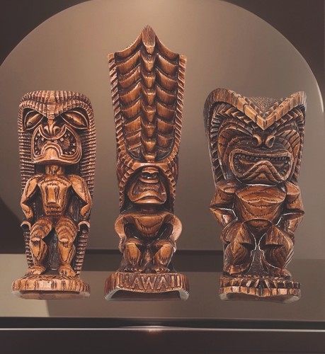 3 VTG Coco Joe Tiki Hawaii Leaning Lono God Peace Prosperity Health Strength