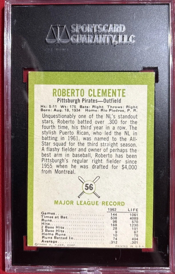 Fleer 1963 - Roberto Clemente #56 Foto 2 de 2
