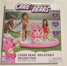 Care Bears Inflatable Splash Pad with Built in Sprinkler. CHEER BEAR, NEW