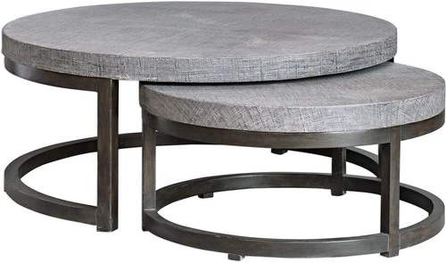 Uttermost 25882 Grey Aiyara 42-1/2"L Burlap & Wood Accent Table - Picture 1 of 3