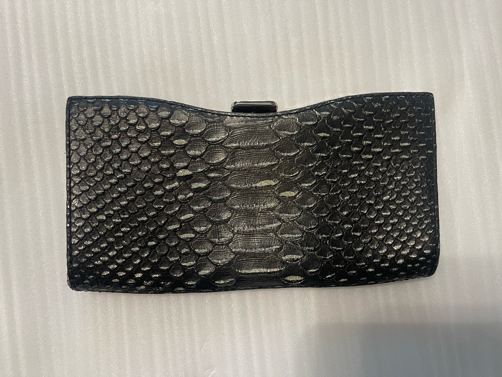 Coach Madison Glitter Python frame Clutch Black S… - image 1