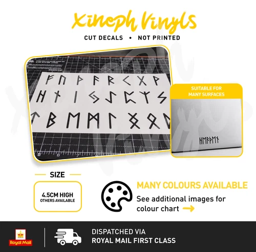 Elder Futhark Rune runes vinyl sticker decal car window norse viking alphabet