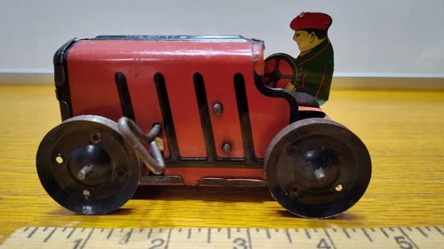 MARX Tin Windup Toy Litho Climbing Farm Tractor Working!