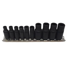 10Pcs Tap Socket Wrench Set Magnetic 1/4" & 3/8" Drive External Tap Socket 