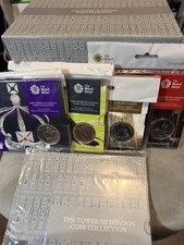 2019 TOWER OF LONDON B/UNC 4 X &pound;5 CROWN SET  - sealed packs and display box