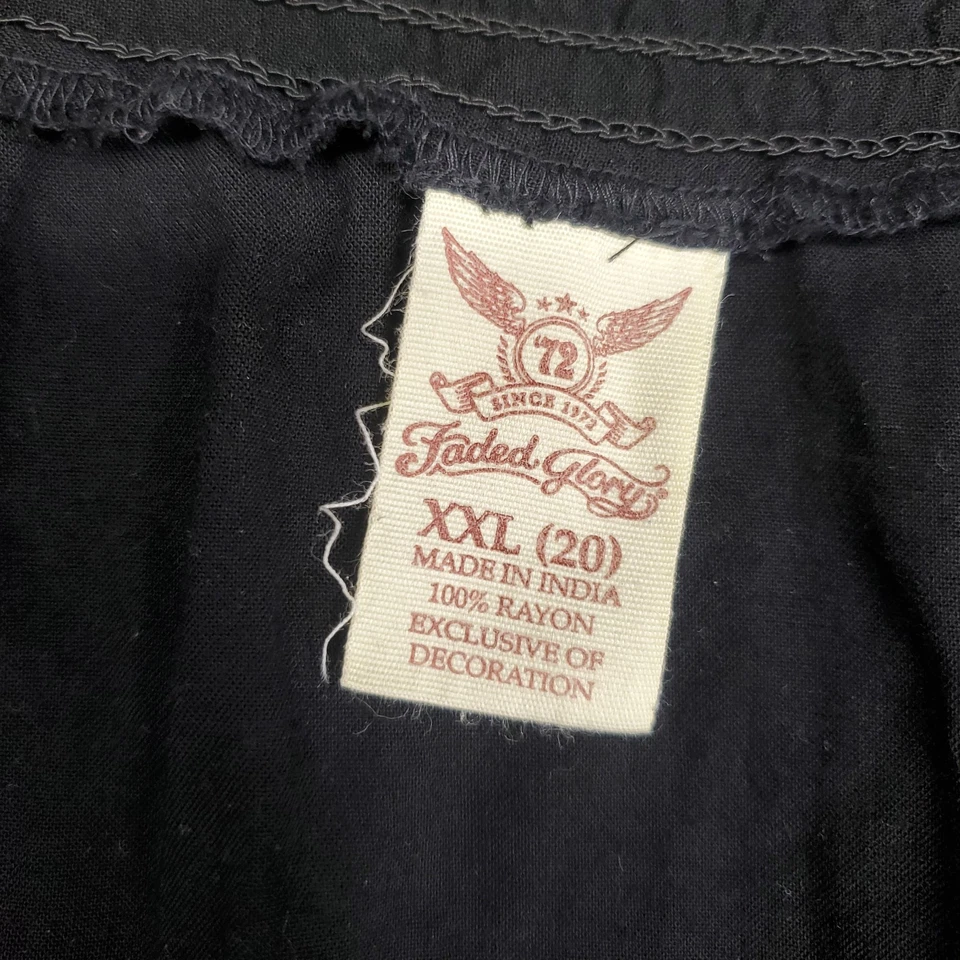 Vtg Faded Glory Babydoll Top 2XL Black Rufflle Pleated Fairy Grunge Y2K Peasant - Image 2 of 4